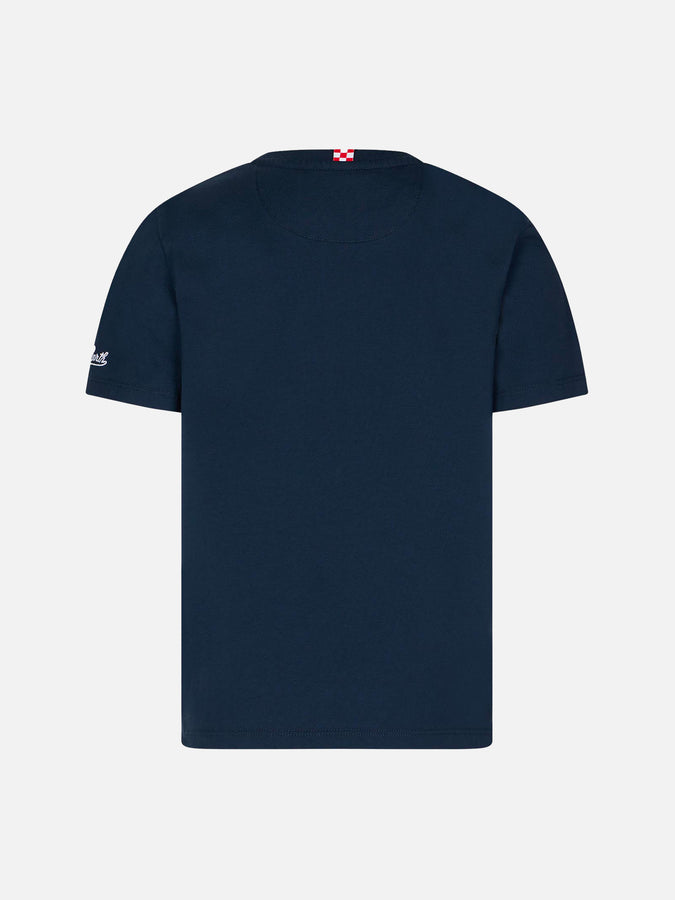 Mc2 Saint Barth T-shirt Da Bambino In Cotone Con Stampa Squali Sul Taschino