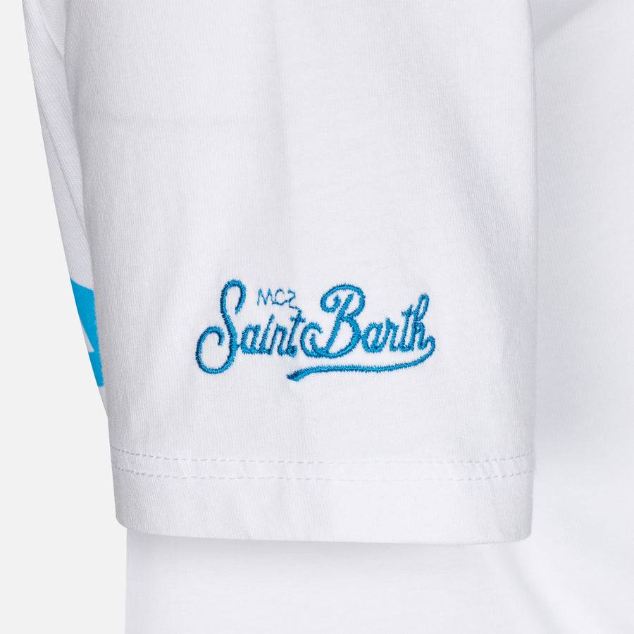 Mc2 Saint Barth T-shirt Da Bambino In Cotone Con Stampa St. Barth Padel Club