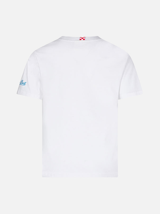 Mc2 Saint Barth T-shirt Da Bambino In Cotone Con Stampa St. Barth Padel Club