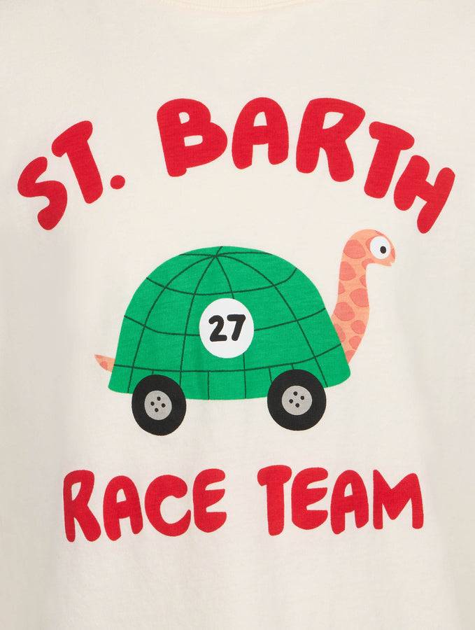 Mc2 Saint Barth T-shirt Da Bambino In Cotone Con Stampa St. Barth Race Team