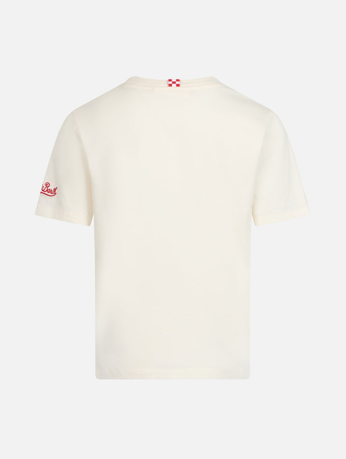 Mc2 Saint Barth T-shirt Da Bambino In Cotone Con Stampa St. Barth Race Team
