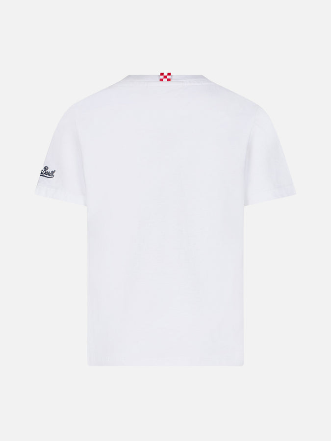 Mc2 Saint Barth T-shirt Da Bambino In Cotone Con Stampa Surfer In St. Barth