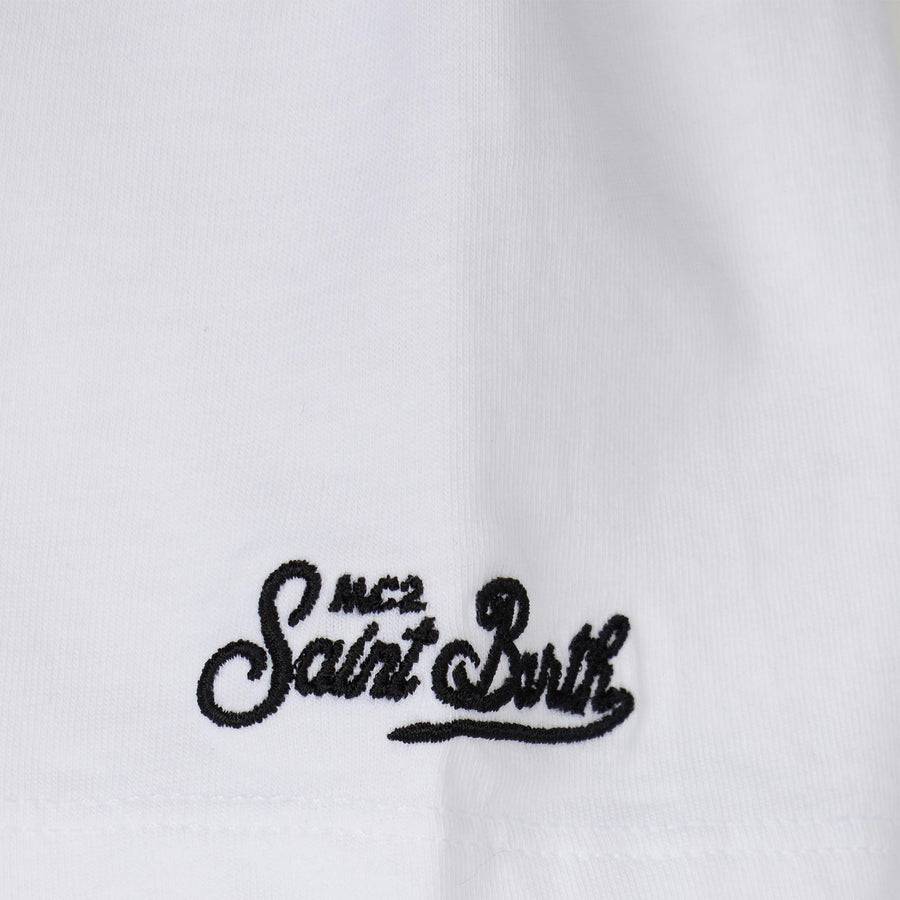 Mc2 Saint Barth T-shirt Da Bambino In Cotone Con Taschino Stampato Bandana Verde