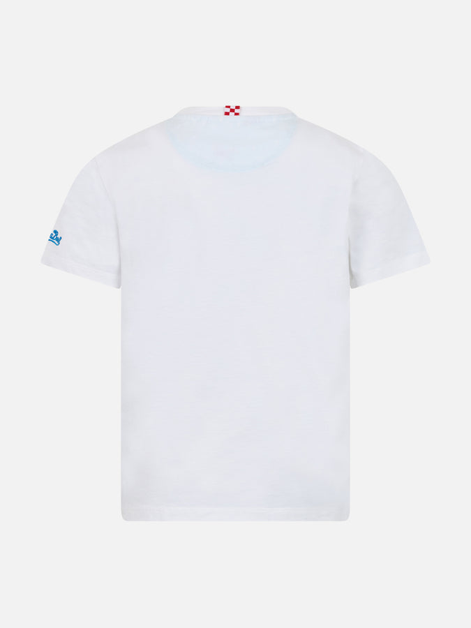 Mc2 Saint Barth T-shirt Da Bambino In Cotone Kea Con Taschino Stampato
