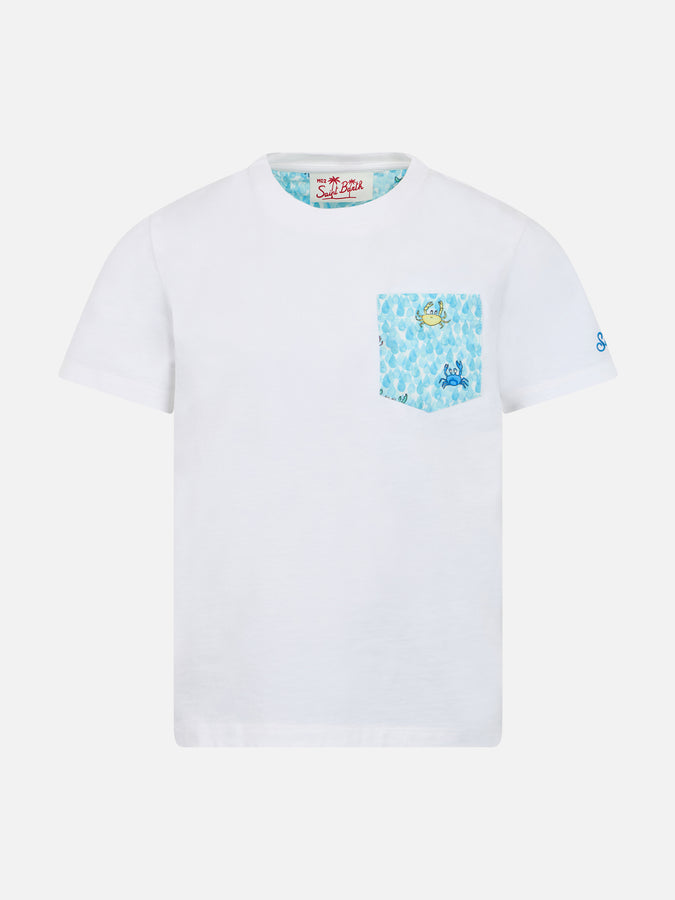 Mc2 Saint Barth T-shirt da bambino in cotone Kea con taschino stampato