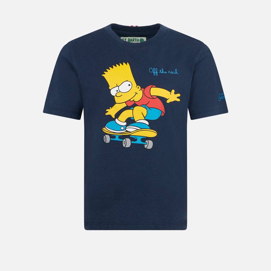 Mc2 Saint Barth T-shirt da bambino in cotone pesante con stampa Bart skate | EDIZIONE SPECIALE I SIMPSON