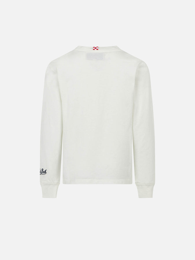 Mc2 Saint Barth T-shirt Da Bambino In Cotone Pesante Con Stampa St. Barth Après Ski