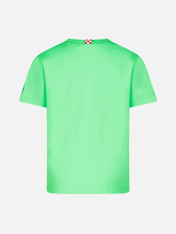 Mc2 Saint Barth T-shirt Da Bambino In Cotone Verde Con Stampa Snoopy | EDIZIONE SPECIALE PEANUTS™
