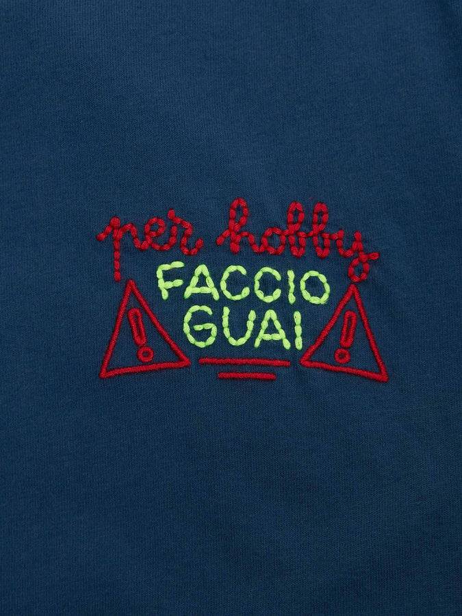 Mc2 Saint Barth T-shirt Da Bambino In Jersey Di Cotone Portofino Jr Con Ricamo Per Hobby Faccio Guai | EDIZIONE SPECIALE INSULTI LUMINOSI