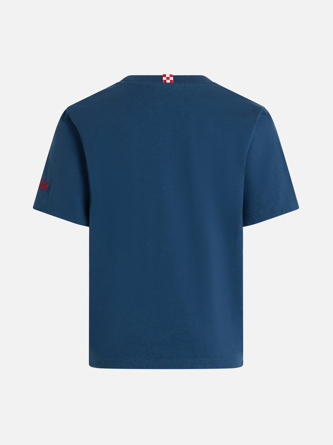 Mc2 Saint Barth T-shirt Da Bambino In Jersey Di Cotone Portofino Jr Con Ricamo Per Hobby Faccio Guai | EDIZIONE SPECIALE INSULTI LUMINOSI