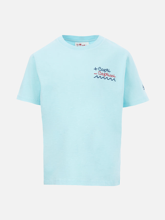 Mc2 Saint Barth T-shirt da bambino in jersey di cotone Portofino Jr con + ricamo Capri - Capricci | EDIZIONE SPECIALE INSULTI LUMINOSI