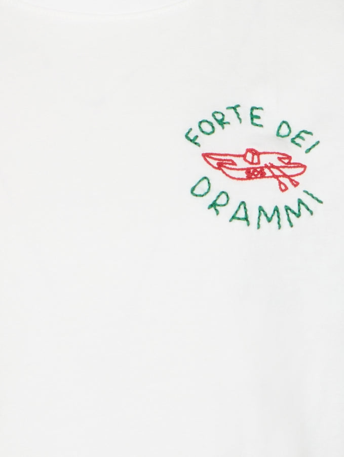 Mc2 Saint Barth T-shirt Da Bambino In Jersey Di Cotone Portofino Jr Con Ricamo Forte Dei Drammi | EDIZIONE SPECIALE INSULTI LUMINOSI