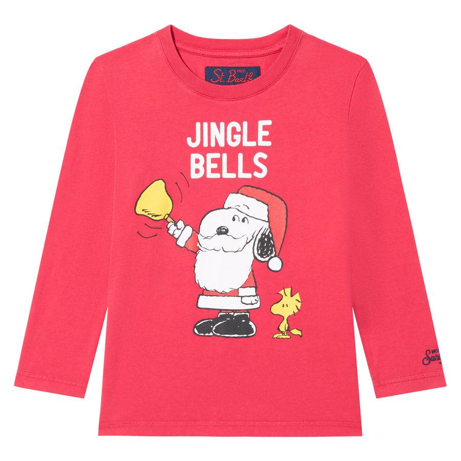 Mc2 Saint Barth T-shirt Da Bambino Stampa Snoopy Jingle Bells |Peanuts© Special Edition