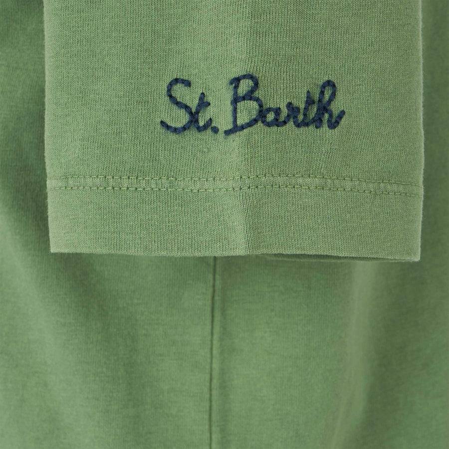 Mc2 Saint Barth T-shirt Da Bambino Verde Militare Con Stampa Snoopy | SNOOPY - EDIZIONE SPECIALE PEANUTS™