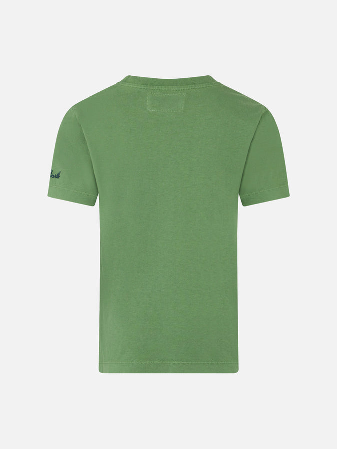 Mc2 Saint Barth T-shirt Da Bambino Verde Militare Con Stampa Snoopy | SNOOPY - EDIZIONE SPECIALE PEANUTS™