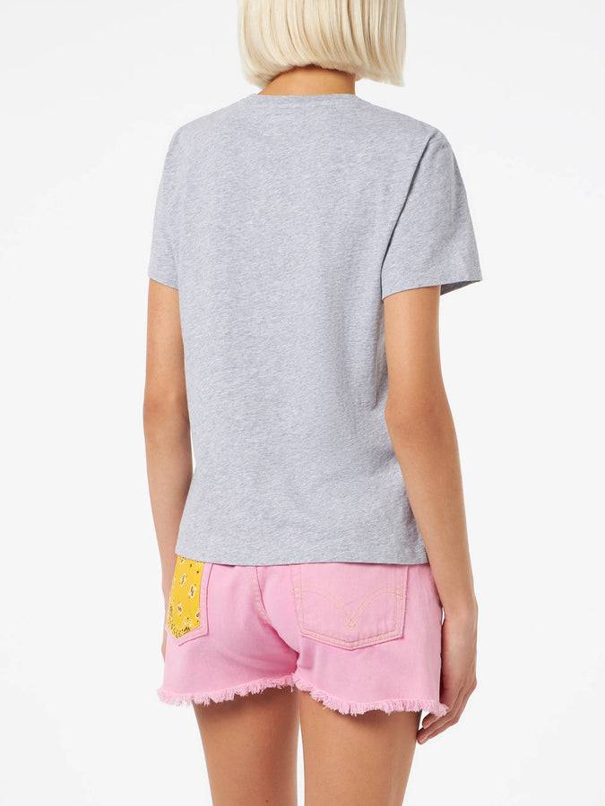 Mc2 Saint Barth T-shirt Da Donna Girocollo Emilie In Jersey Di Cotone Con Stampa Saint Barth Beach Club