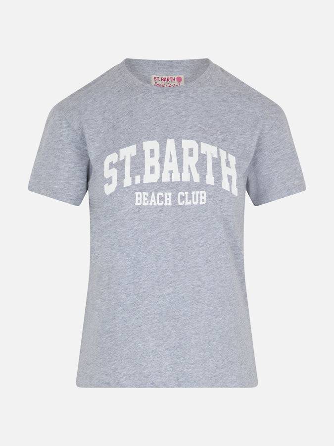 Mc2 Saint Barth T-shirt Da Donna Girocollo Emilie In Jersey Di Cotone Con Stampa Saint Barth Beach Club