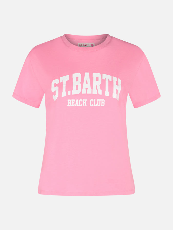 Mc2 Saint Barth T-shirt Da Donna Girocollo Emilie In Jersey Di Cotone Con Stampa Saint Barth Beach Club
