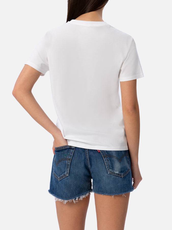 Mc2 Saint Barth T-shirt Da Donna Girocollo Emilie In Jersey Di Cotone Con Ricamo I Need A Toy Not A Boy