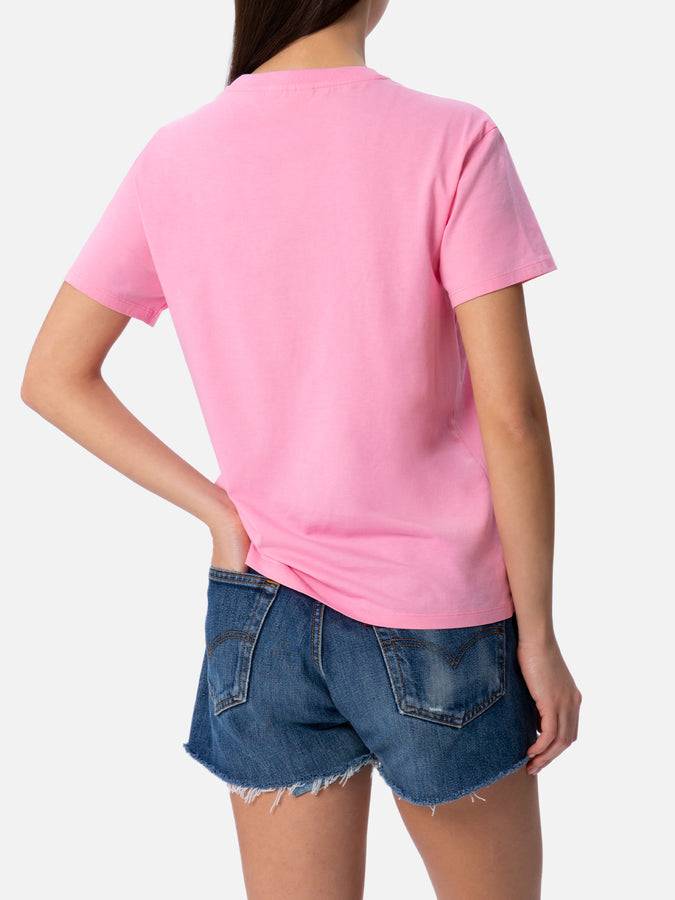 Mc2 Saint Barth T-shirt Da Donna Girocollo Emilie In Jersey Di Cotone Con Ricamo Gin Tonic