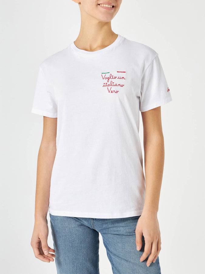 Mc2 Saint Barth T-shirt Da Donna In Cotone Con Ricamo