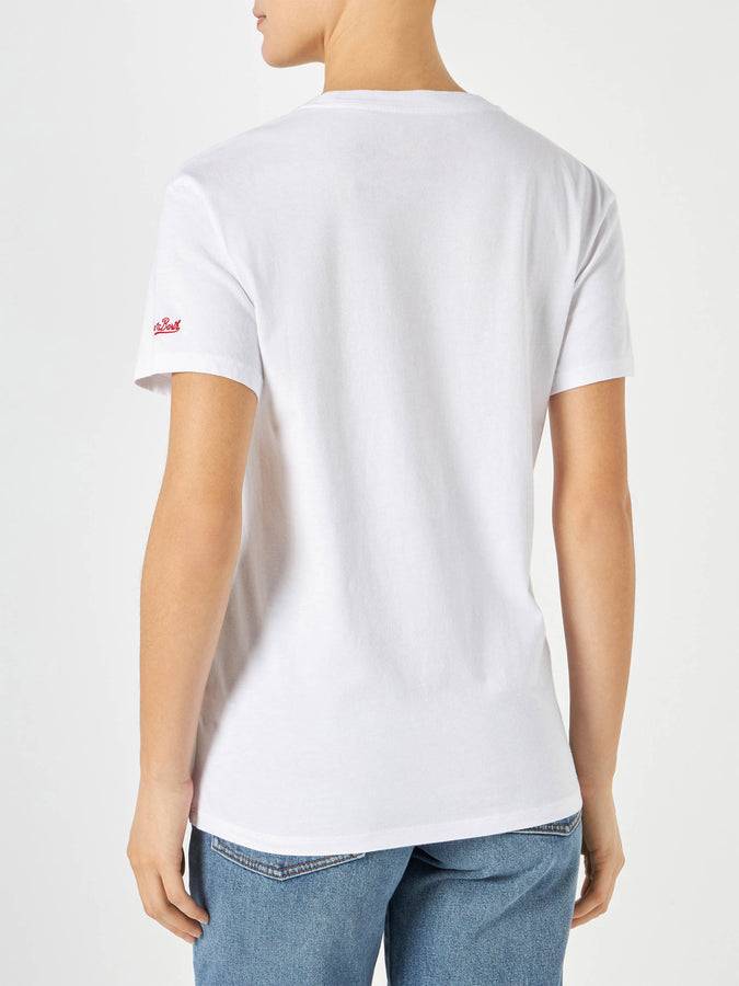 Mc2 Saint Barth T-shirt Da Donna In Cotone Con Ricamo
