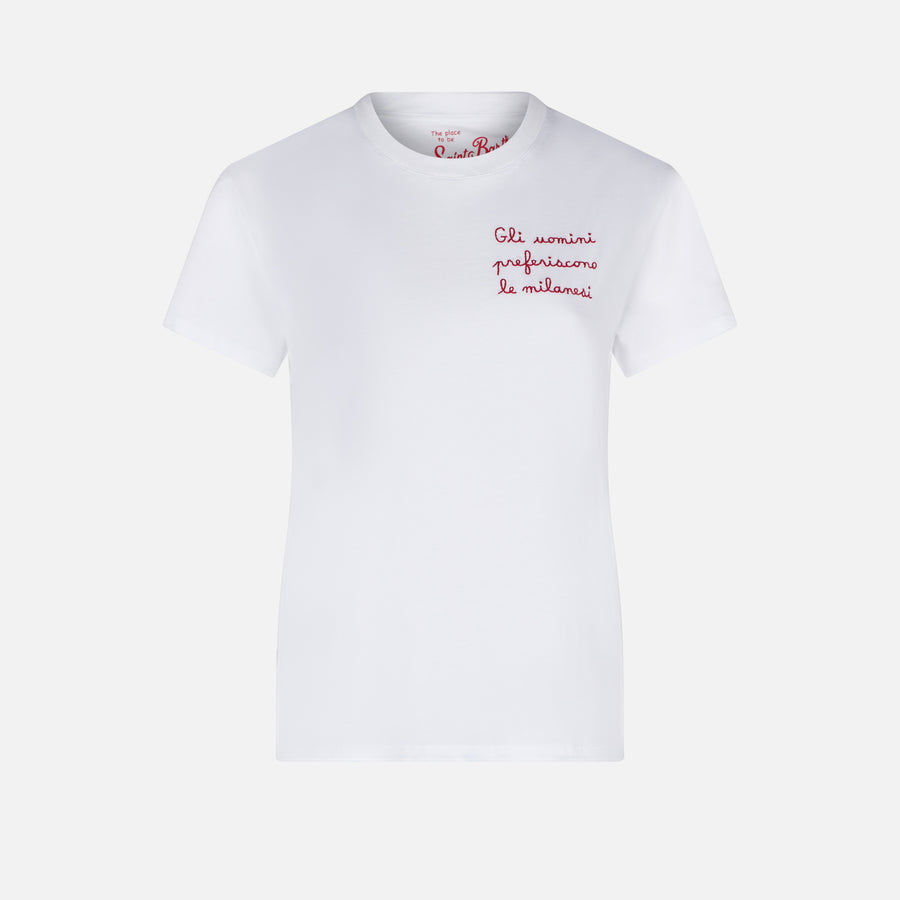Mc2 Saint Barth T-shirt Da Donna In Cotone Con Ricamo | LA MILANESE EDIZIONE SPECIALE