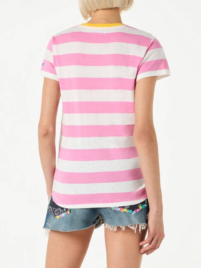 Mc2 Saint Barth T-shirt Da Donna In Cotone Con Ricamo Sea You In St. Barth