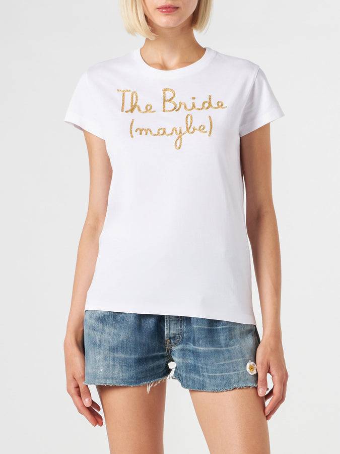 Mc2 Saint Barth T-shirt Da Donna In Cotone Con Ricamo The Bride (maybe)