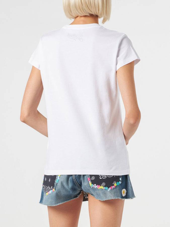 Mc2 Saint Barth T-shirt Da Donna In Cotone Con Ricamo The Bride (maybe)
