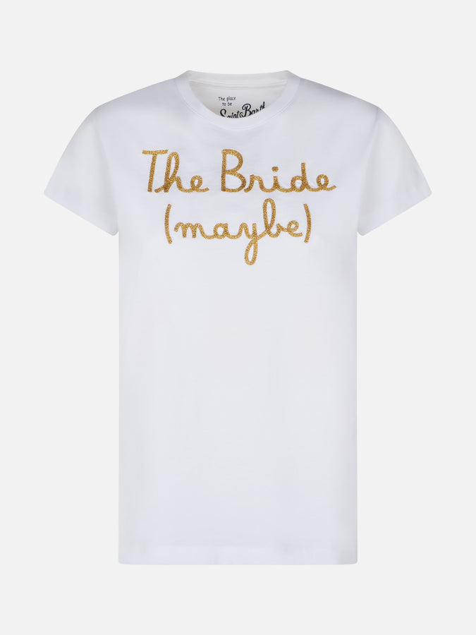 Mc2 Saint Barth T-shirt Da Donna In Cotone Con Ricamo The Bride (maybe)