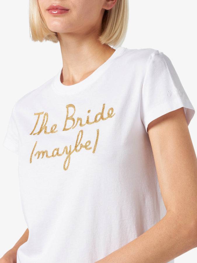 Mc2 Saint Barth T-shirt da donna in cotone con ricamo The Bride (maybe)