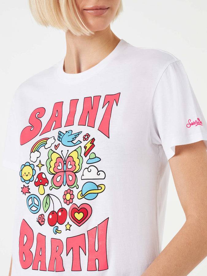 Mc2 Saint Barth T-shirt Da Donna In Cotone Con Stampa Saint Barth