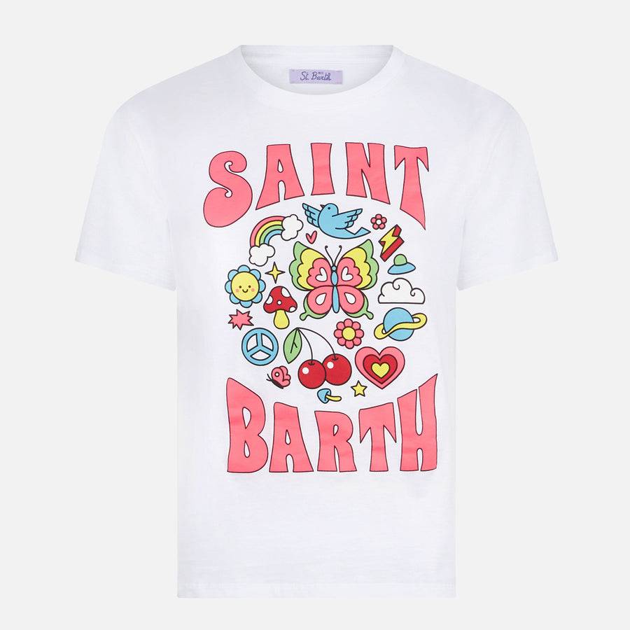 Mc2 Saint Barth T-shirt Da Donna In Cotone Con Stampa Saint Barth