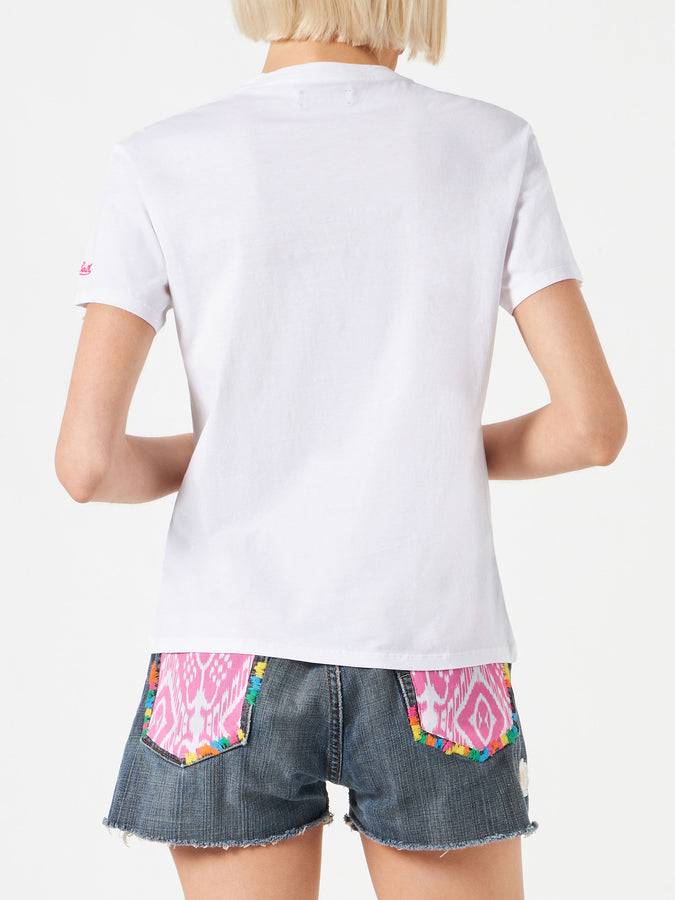 Mc2 Saint Barth T-shirt Da Donna In Cotone Con Stampa Saint Barth