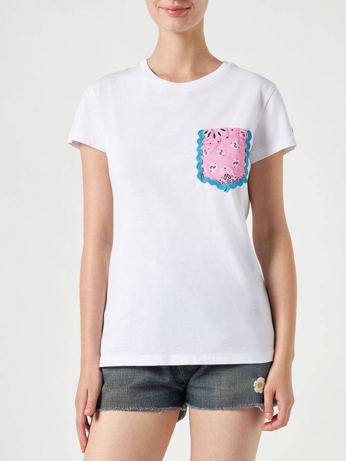 Mc2 Saint Barth T-shirt Da Donna In Cotone Con Taschino