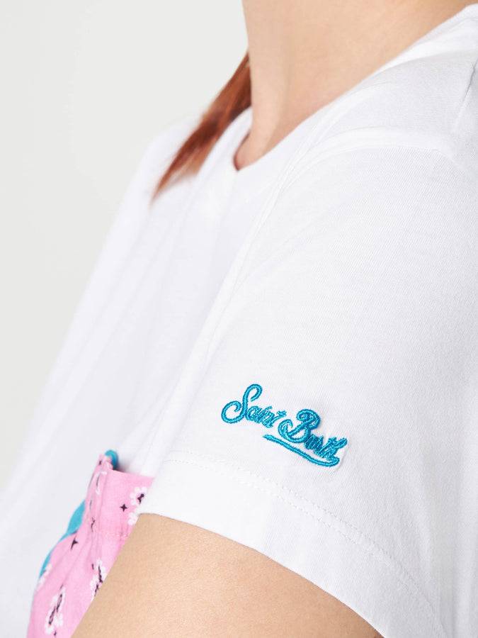 Mc2 Saint Barth T-shirt Da Donna In Cotone Con Taschino