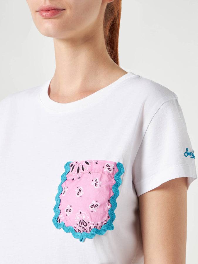 Mc2 Saint Barth T-shirt da donna in cotone con taschino