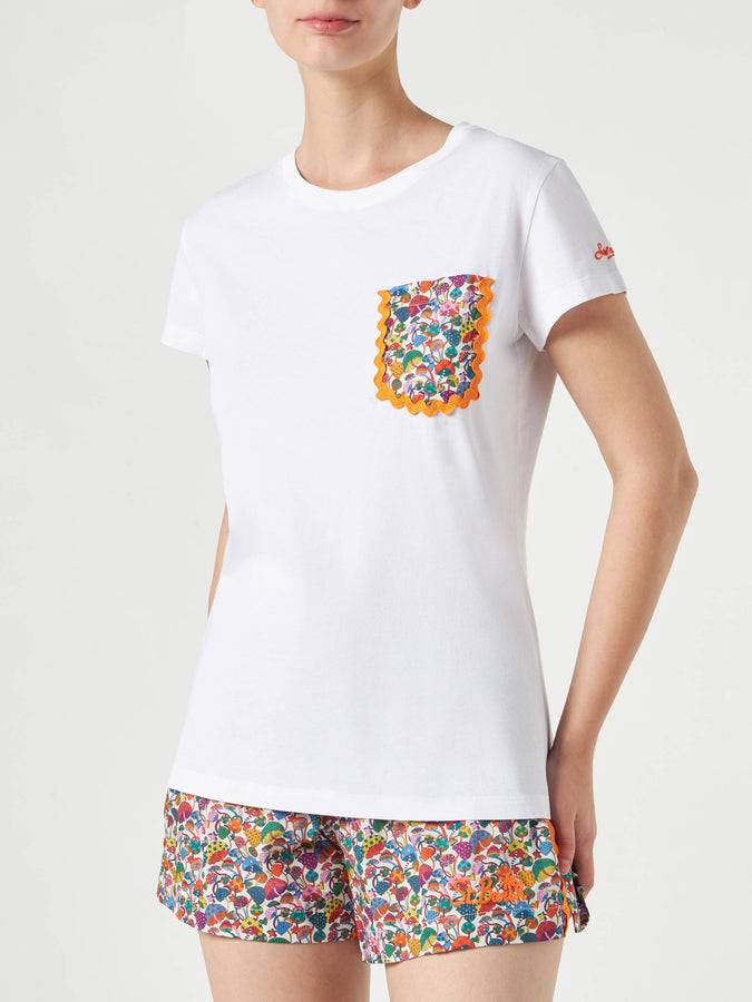 Mc2 Saint Barth T-shirt Da Donna In Cotone Con Taschino
