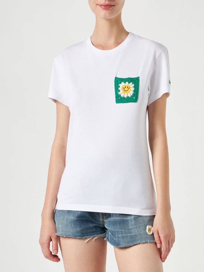 Mc2 Saint Barth T-shirt Da Donna In Cotone Con Taschino