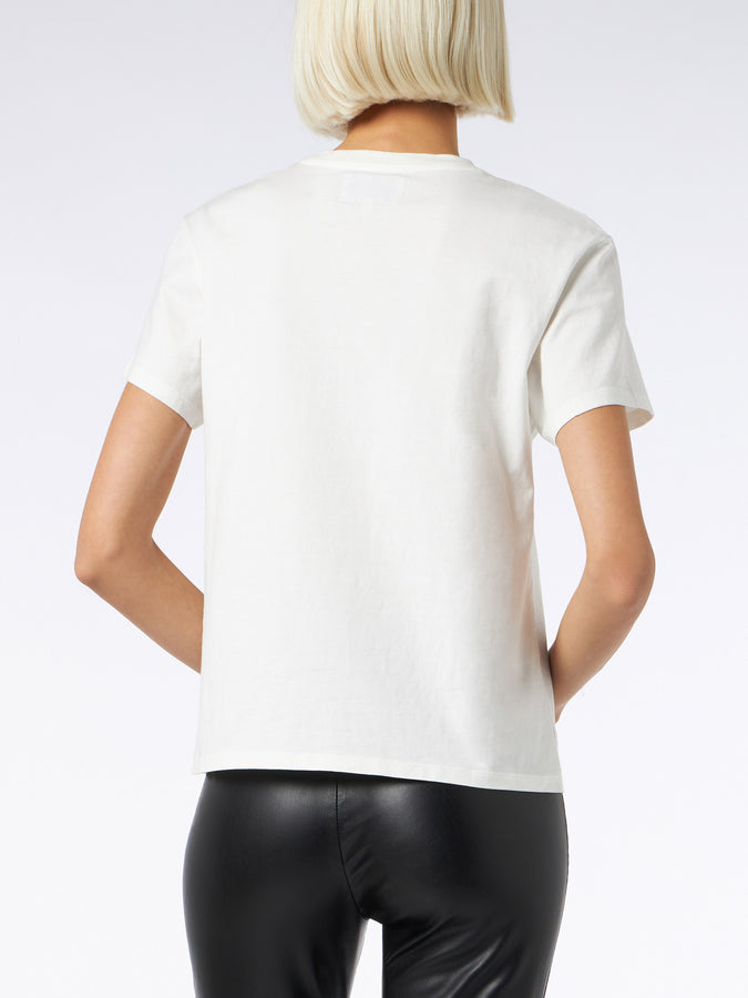Mc2 Saint Barth T-shirt Da Donna In Cotone Pesante Con Stampa Strass St. Barth