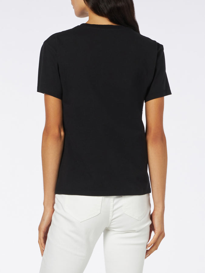 Mc2 Saint Barth T-shirt Da Donna In Cotone Pesante Con Stampa Strass Sono Strassata
