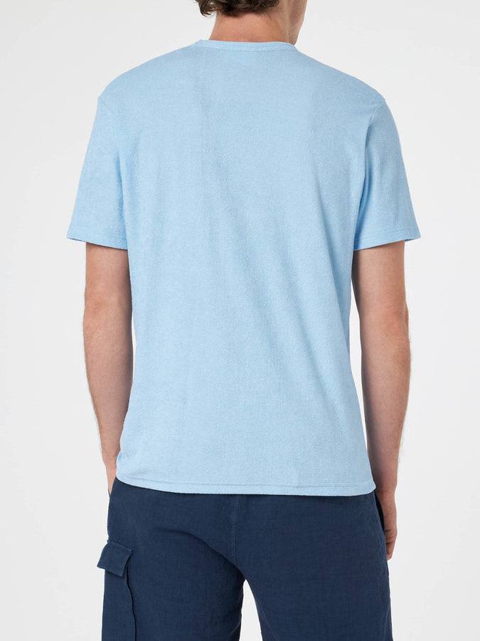 Mc2 Saint Barth T-shirt Da Uomo Azzurra In Spugna Gary Con Ricamo St. Barth