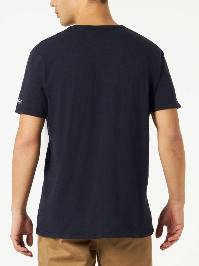 Mc2 Saint Barth T-shirt Da Uomo Blu Navy Con Taschino Frontale