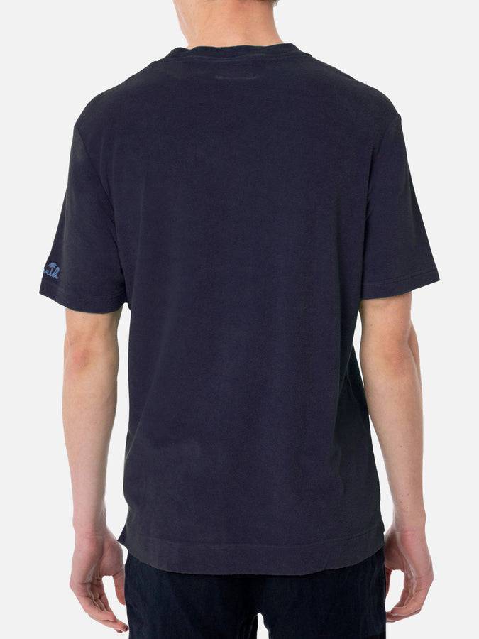 Mc2 Saint Barth T-shirt Da Uomo Blu Navy In Spugna Con Taschino