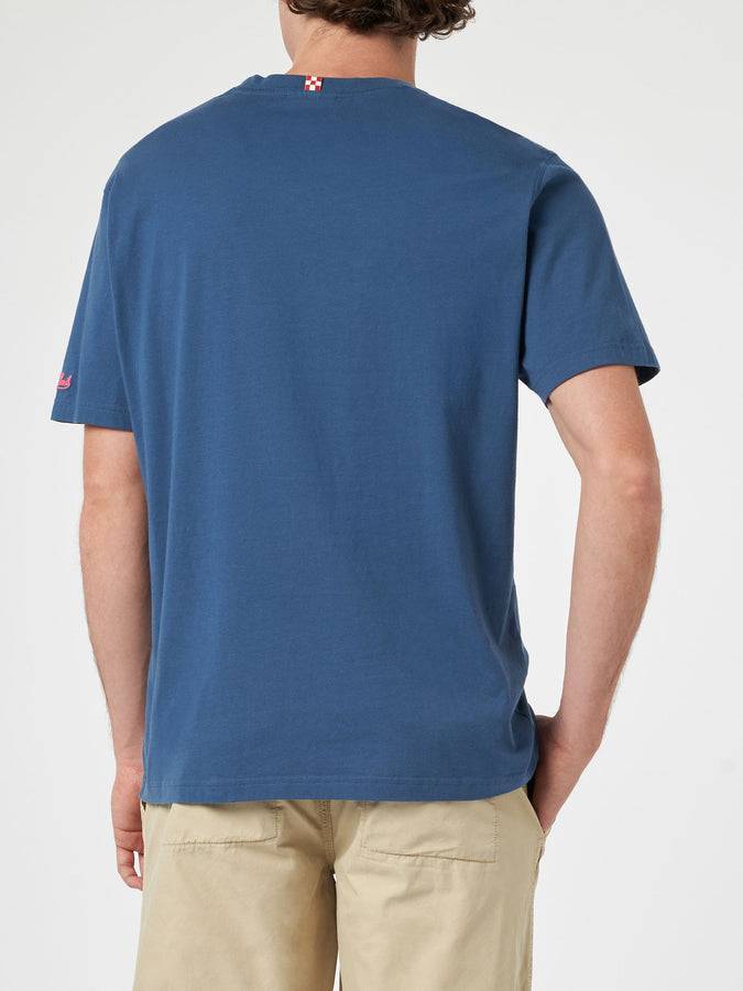 Mc2 Saint Barth T-shirt Da Uomo Classic Fit In Jersey Di Cotone Portofino Con Ricamo Domani Smetto