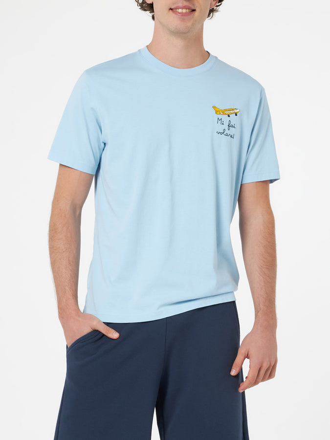 Mc2 Saint Barth T-shirt Da Uomo Classic Fit In Jersey Di Cotone Portofino Con Ricamo Mi Fai Volare