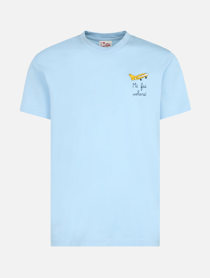 Mc2 Saint Barth T-shirt Da Uomo Classic Fit In Jersey Di Cotone Portofino Con Ricamo Mi Fai Volare