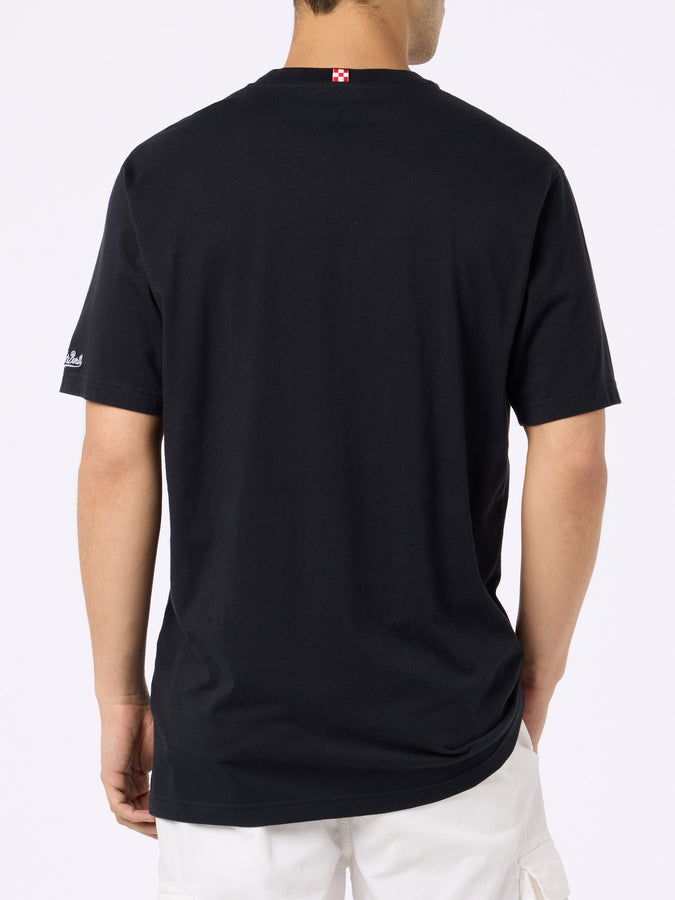 Mc2 Saint Barth T-shirt Da Uomo Classic Fit In Jersey Di Cotone Portofino Con Ricamo Non Ci Resta Che Sbocciare