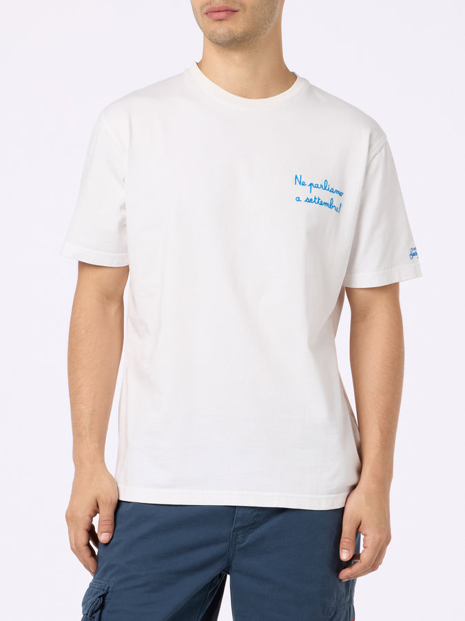 Mc2 Saint Barth T-shirt Da Uomo Classic Fit In Jersey Di Cotone Portofino Con Ricamo Ne Parliamo A Settembre